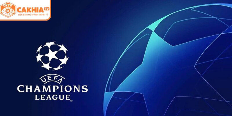 Logo UEFA Champions League cùng khung hình từng vòng đấu